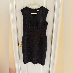 EUC Calvin Klein Embroidered Cocktail Dress in Black